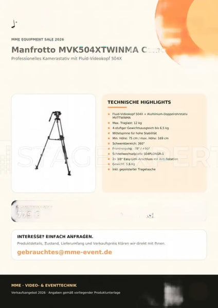 Manfrotto MVK504XTWINMA Tripod Kit with 504X Head