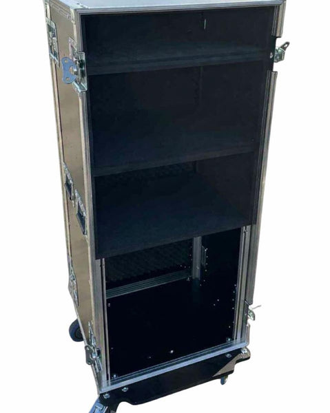 Casebase 10U Rack + 2x SKB 3iM4U13FRM with Laptop Shelf