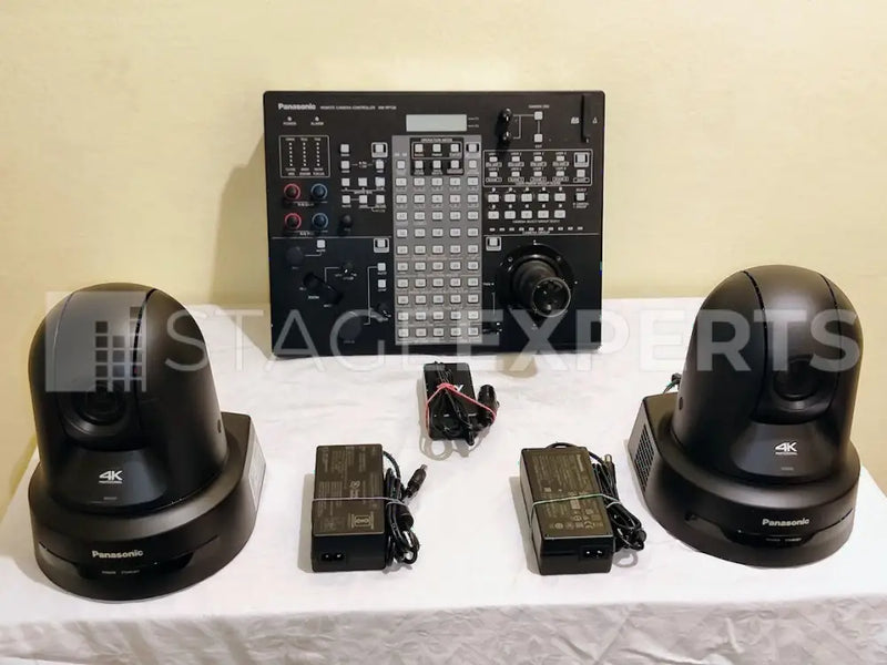 Panasonic AW-UE80 (2) + AW-RP120 PTZ Control Bundle - 4K PTZ Kit