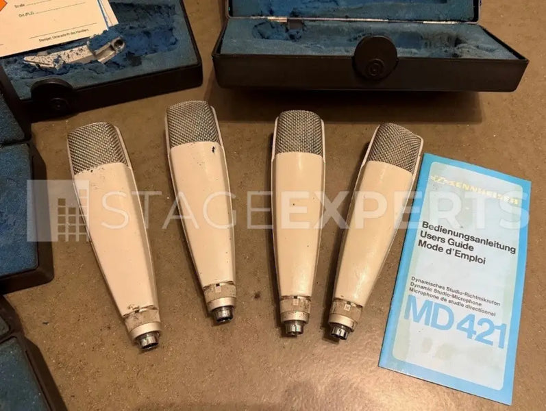 Sennheiser MD 421 Set of 4 Dynamic Microphones, with Cases