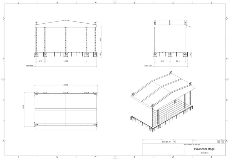 Slick Maxi Beam 22x12m Roof System with Towers & Keder