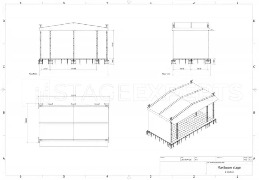 Slick Maxi Beam 22x12m Roof System with Towers & Keder