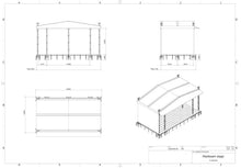 Load image into Gallery viewer, Slick Maxi Beam 22x12m Roof System with Towers &amp; Keder
