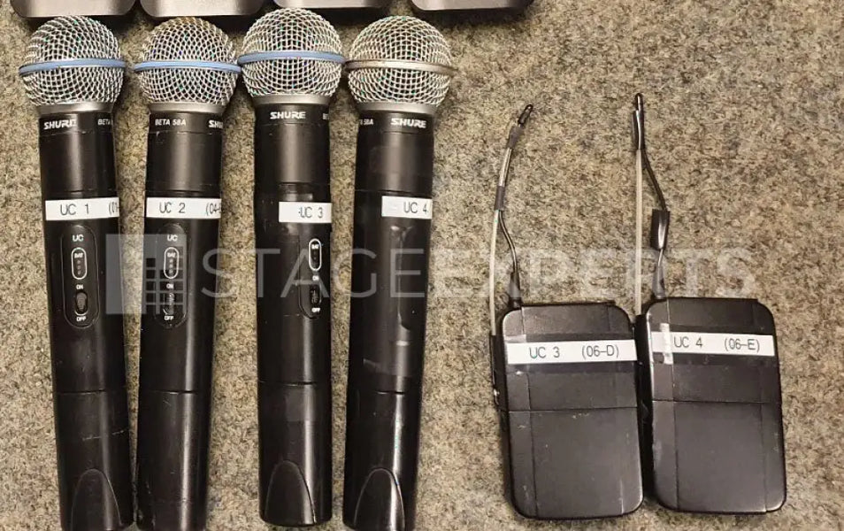 Shure UC Wireless Set: 4x Beta 58 Handhelds & Beltpacks