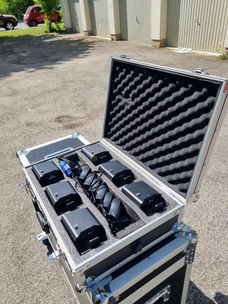 Stairville Bel1+ Tourpack – 12 Uplighters, 2 Charging Cases