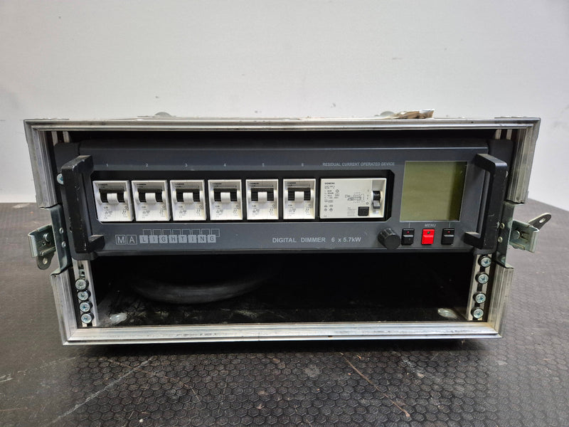MA Lighting 6 x 5.7 kW RCD Dimmer – Rack case & cables included