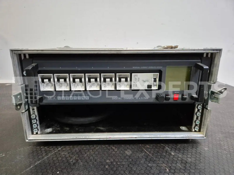 MA Lighting 6 x 5.7 kW RCD Dimmer – Rack Case & Cables