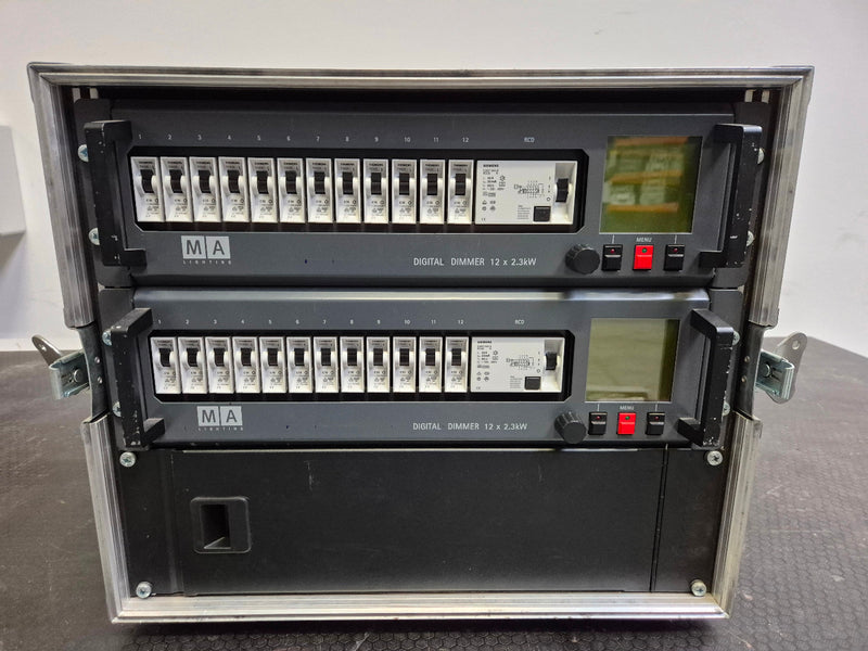 MA Lighting Dimmer 12x 3.7 kW RCD – Dual Rack with Cabling