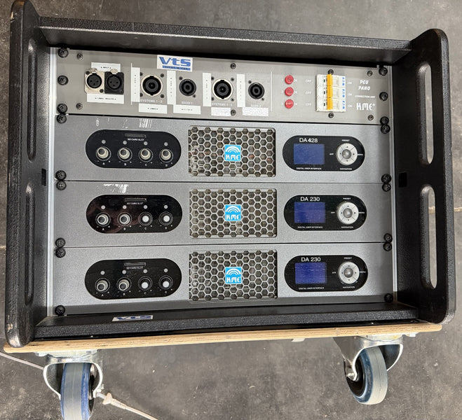 KME Amp Rack: 2x DA 230, DA 428 & PANO PCU, 8.8 kW