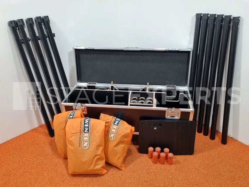Wentex Pipe & Drape FOH Set 9 m, Curtains & Case - PRO Kit