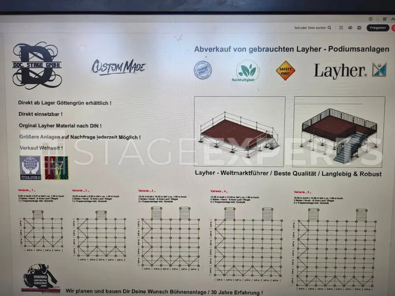 Layher EV 104 Podium System 10.35x8.28m Stage Decks Package