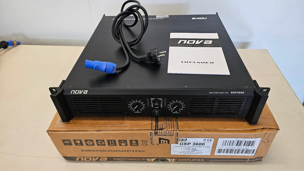 Nova DXP3600 Power Amplifier – 2x1300W @8Ω, 2U, PowerCON
