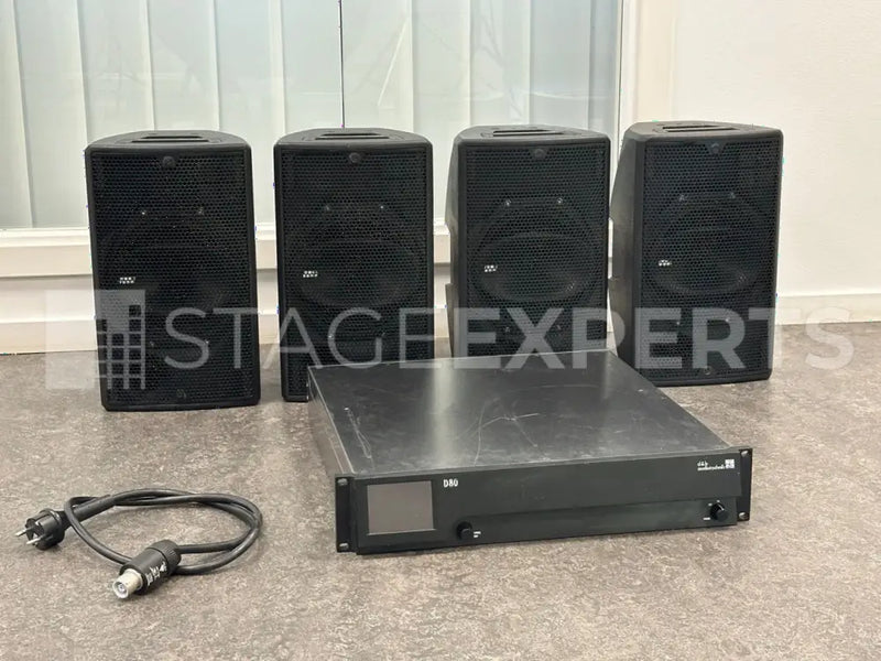 d&b audiotechnik E8 + D80 Set – 4x E8 Speakers, 1x D80