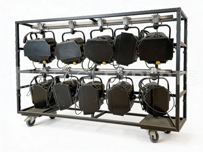 DeSisti Leonardo 2kW Fresnels x10 with Dolly, Pre-owned