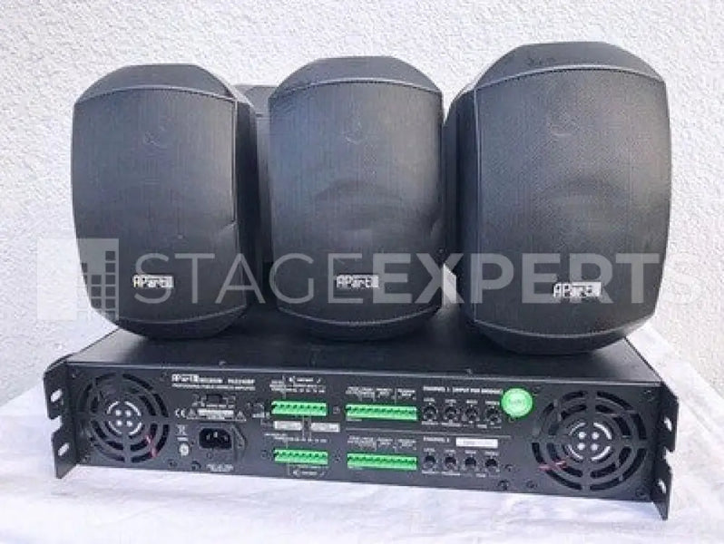 Apart MASK4T-BL & PA2240BP Set – 6 Speakers and Amplifier