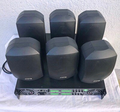 Apart MASK4T-BL & PA2240BP Set – 6 Speakers and Amplifier