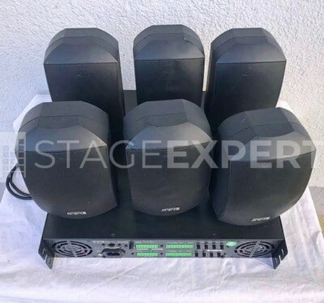 Apart MASK4T-BL & PA2240BP Set – 6 Speakers and Amplifier