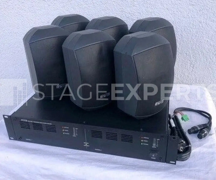 Apart MASK4T-BL & PA2240BP Set – 6 Speakers and Amplifier