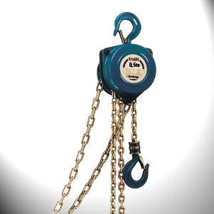 Tralift 0.5t Hand Chain Hoists, 10m Lift – 2x Set with Case