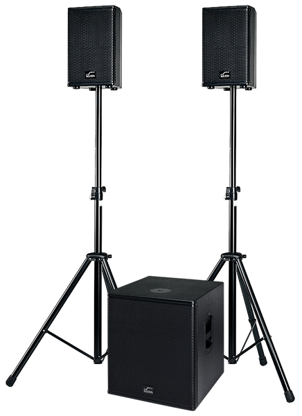 Solton ACT SAT System: 2 Tops + 1 Powered 15-inch Sub PA