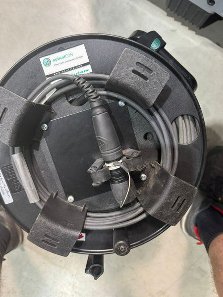 Neutrik opticalCON Quad Fibre Cable on Schill Drum