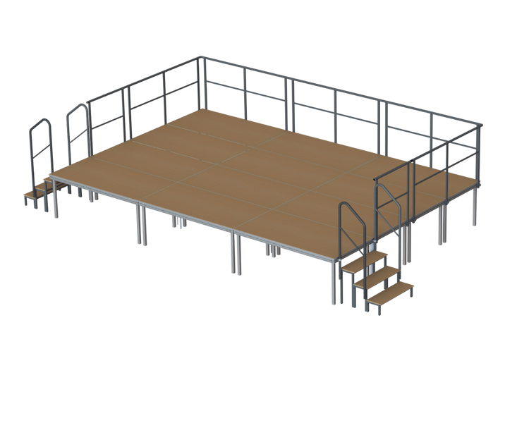 Outdoor 6 x 4 m Stage with Plug-in Legs, 80 cm Height