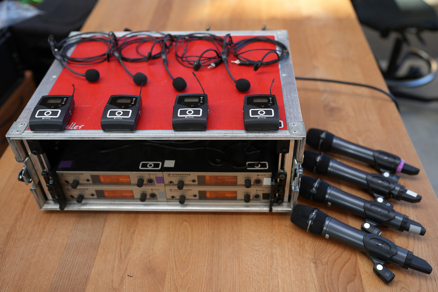 Sennheiser EW300 G3 4-way Rack with ASA Splitter & Mics
