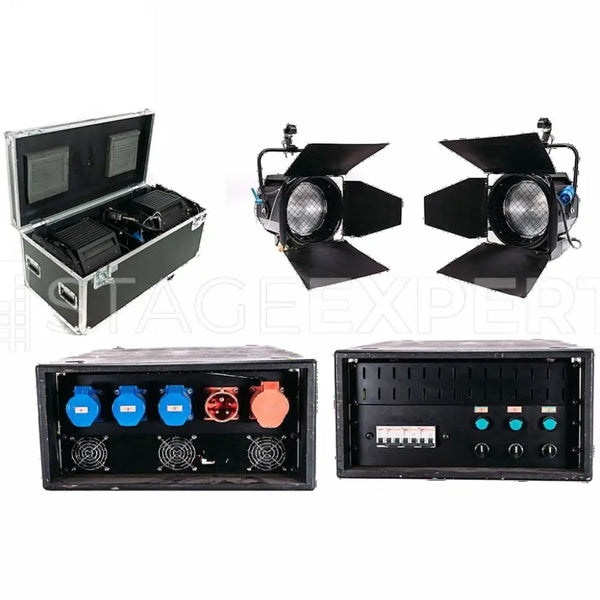Minou SH50 Fresnel 2 kW Six-Light Set with Flight Cases
