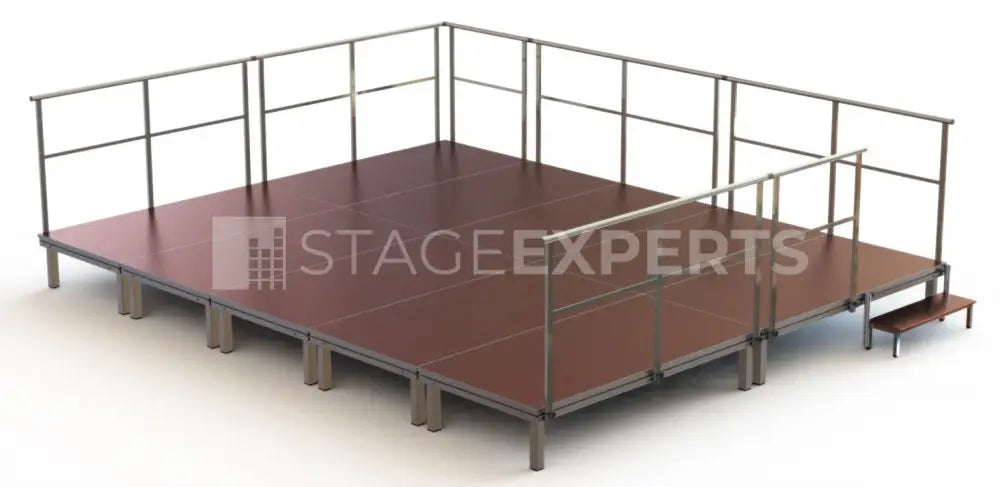 ALLROUND-Light 5x4m Outdoor Stage, 40cm – Rails & Stairs