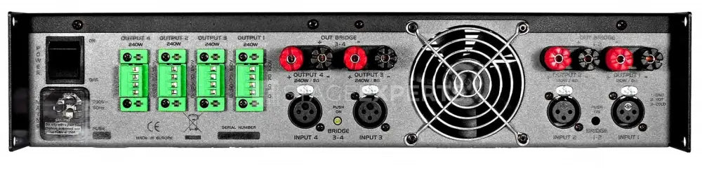 axxent AX4240TS 4x240W installation amplifier | 100V/low-Z