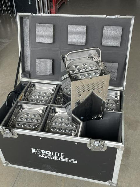 Expolite AkkuLED CM 36 Set with Case – 6 Fixtures
