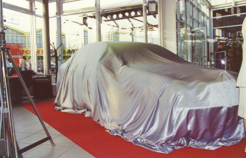 Silver Cover Cloth for Car Presentations, 12 x 5.6 m