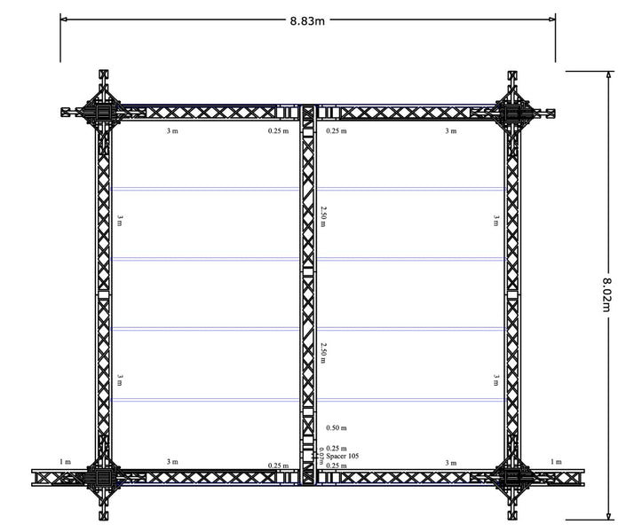 Eurotruss FD/HD34 Compatible Roof Tarps & Mesh Set
