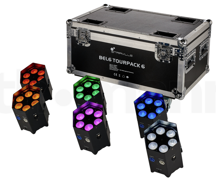 Stairville BEL6 Uplighter Set – 6x with Case & Covers