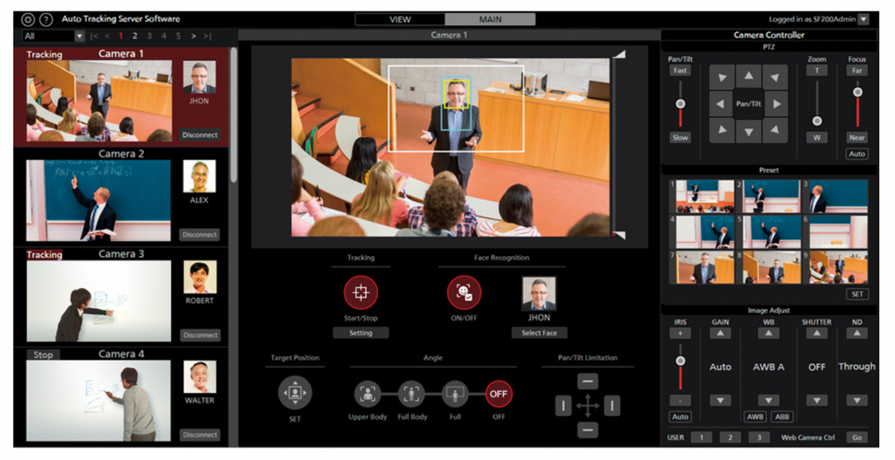 Panasonic AW-SF200 Auto-Tracking Software for PTZ