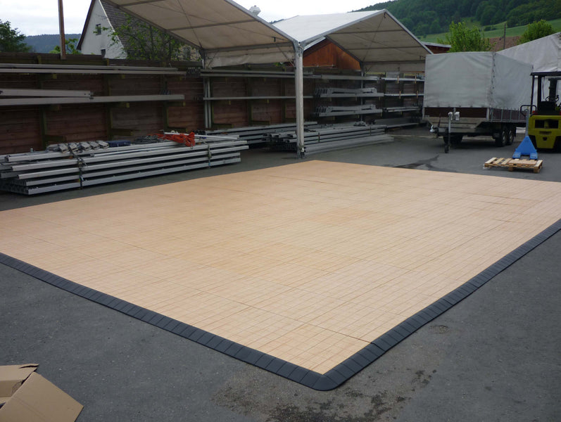Wood-Effect Interlocking Dance Floor 5m x 5m Pack | Outdoor
