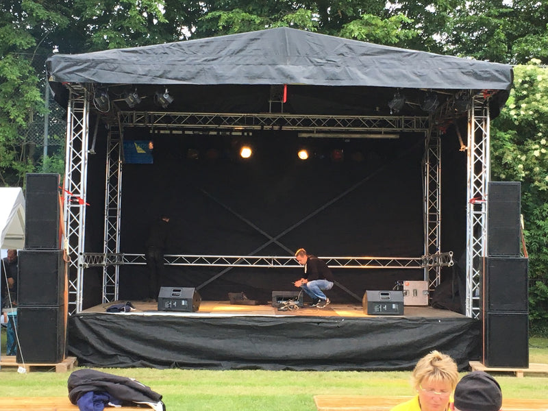 Gable Tarpaulin Roof 7x5 m Black – For 6x4 m Truss Stage