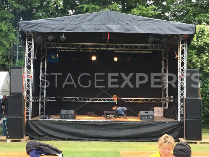 Gable Tarpaulin Roof 7x5 m Black for 6x4 m Truss Stage