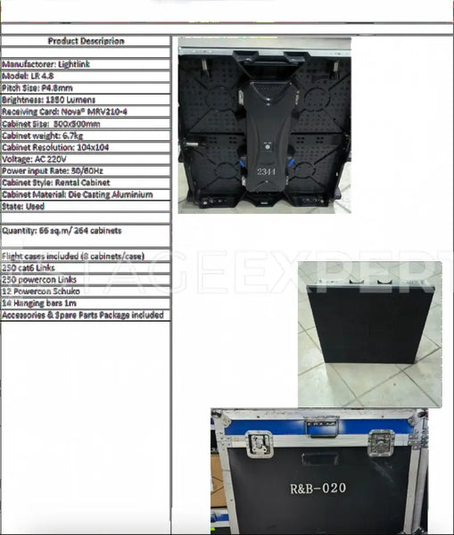 Lightlink LR 4.8 Indoor LED Wall Set – 66 sqm Display (Pre-owned)