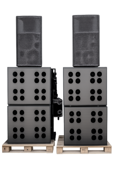 Bell VPS PA system – 4x VPS-4L, 2x VPS-4MH with racks