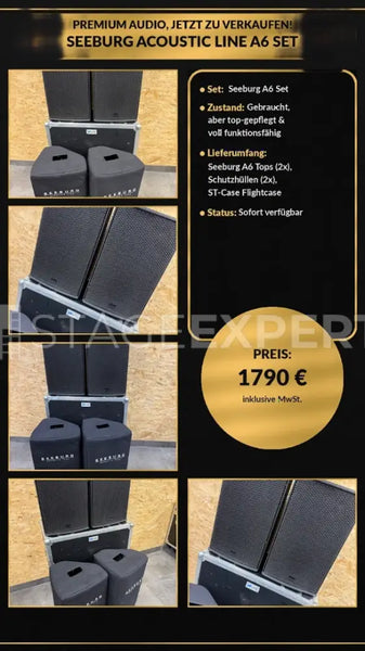 SEEBURG Acoustic Line A6 Line Array Speaker + Roll Case