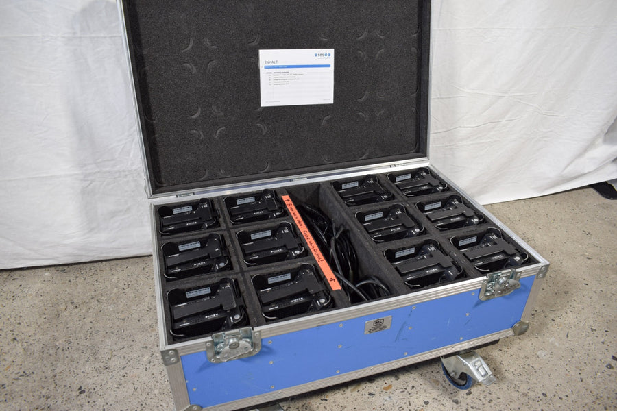 Eurolite UP-4 QCL AKKU W-DMX Uplights – 12x Set with Case