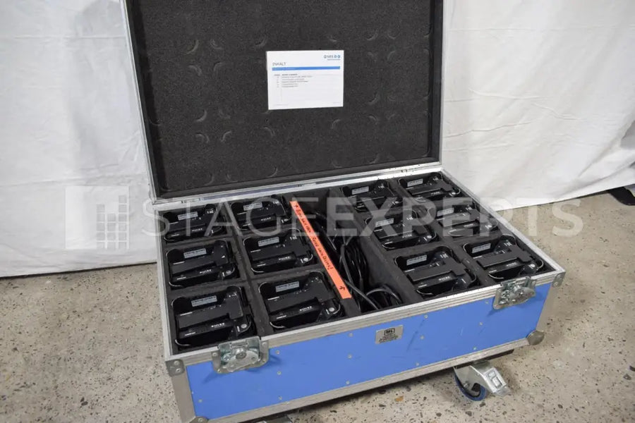 Eurolite UP-4 QCL AKKU W-DMX Uplights – 12x Set with Case