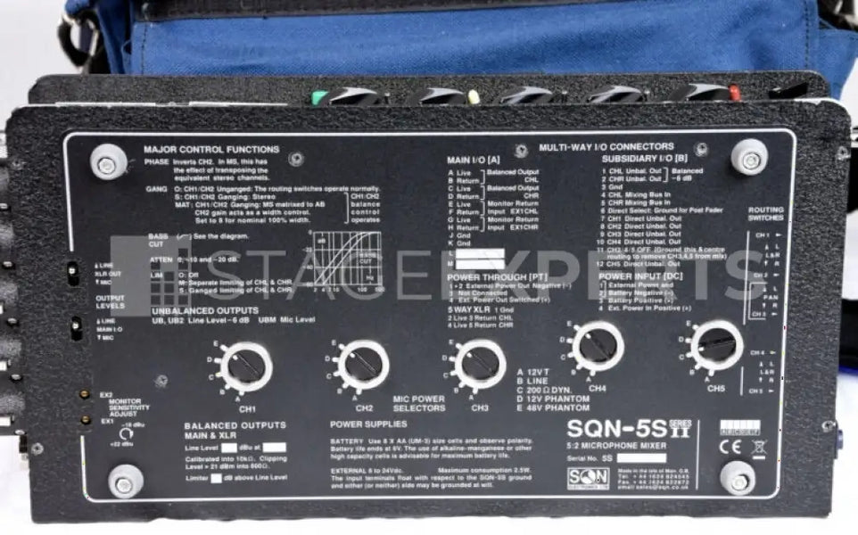 SQN SQN-5S Series II Portable Stereo Field Audio Mixer - Analogue