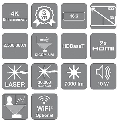 Epson EB-L775U 7000lm 3LCD Laser Projector | 4KE, HDBaseT