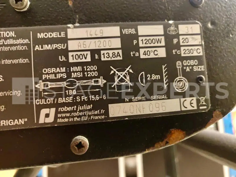 Robert Juliat Lucy 1,2kw follow spot - Used