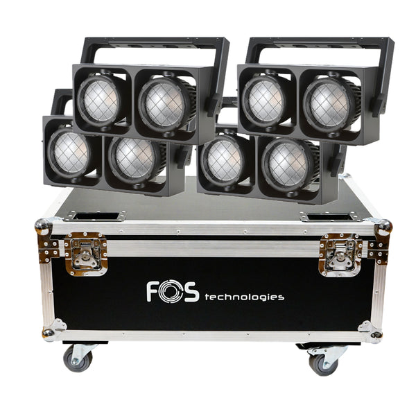 FOS Brick 600 IP65 RGBAWW Blinder Tour Set of 4 with Case