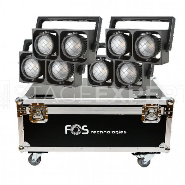 FOS Brick 600 IP65 RGBAWW Blinder Tour Set of 4 with Case