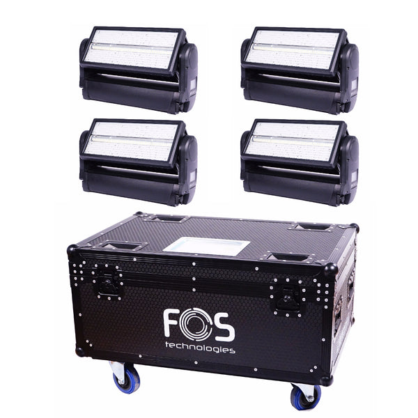 FOS Cyclone Pro D2 Tourset: 4x IP65 Moving Strobes + Case