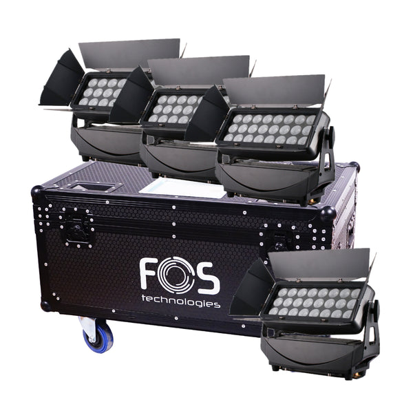 FOS F3 Pro RGBALC IP65 Washlight Tourset (4) + Case